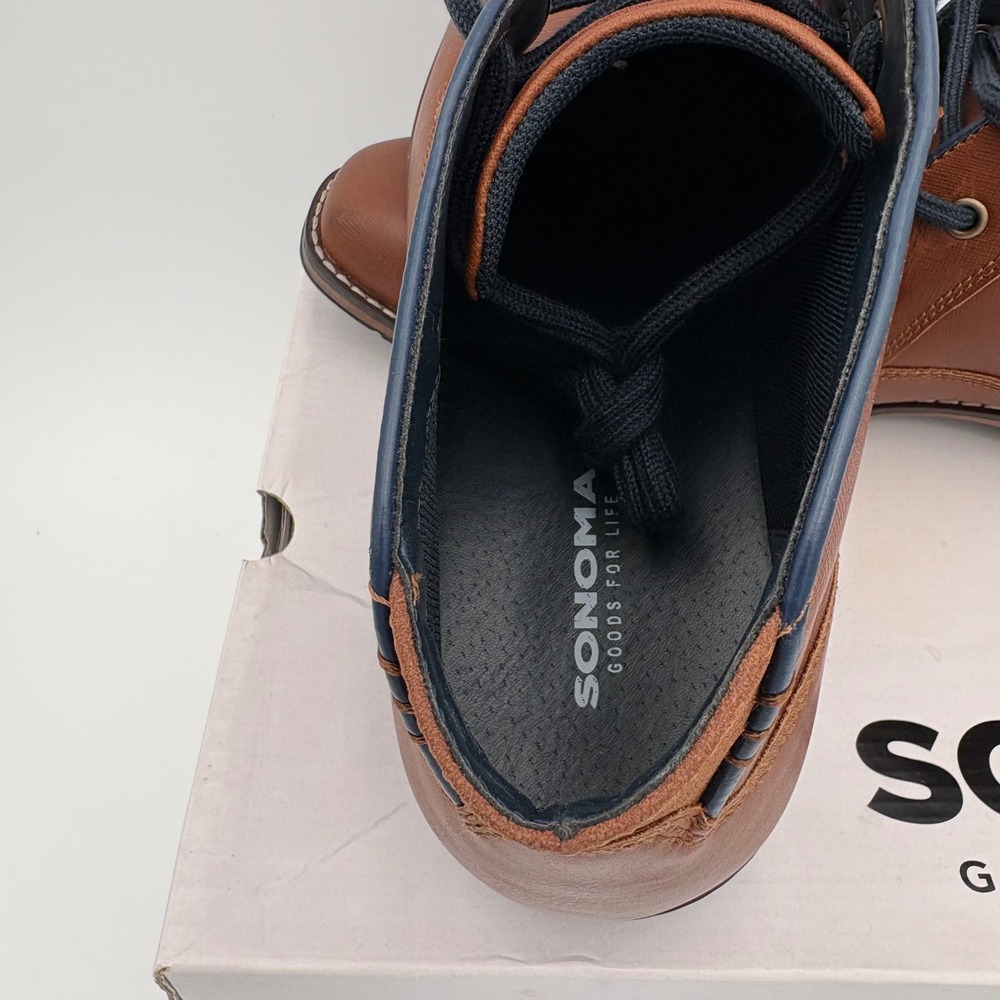 SONOMA Mens Brown Faux Leather Chukka Boots Lace Up Ankle Boots Size 13 - Picture 4 of 5